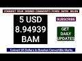 Rate of Us Dollars to Bam  Currency Converter  Exchange Bosnian Convertible  Mark to American USD