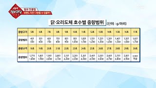 닭을 분류하는 정확한 기준은 무게!