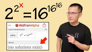 WolframAlpha said this equation has NO SOLUTIONS, 2^2^x=16^16^16