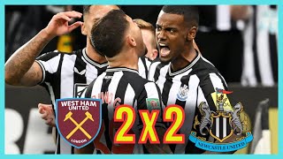 Isak Crazy Double Goal 🔥 West Ham Vs Newcastle 2-2 All Goals & Highlights