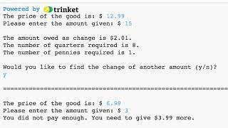 Change Calculator Python Project