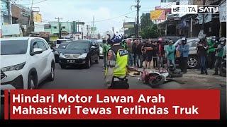 Hindari Motor Lawan Arah, Mahasiswi di Palembang Tewas Terlindas Truk