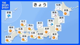 今日の天気・気温・降水確率・週間天気【12月9日 天気予報】｜TBS NEWS DIG