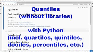 Python - Quantiles and Quartiles (core)