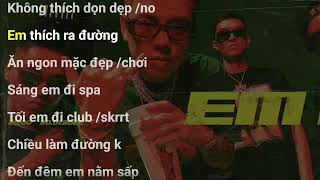 Karaoke Em Iu - Wxrdie, Andree Right Hand & Bình Gold