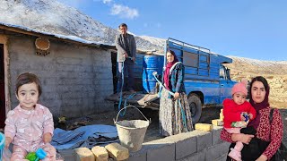 Parisa's winter trip and providing fuel for the house heater ❄️🥶/ nomadic documentary