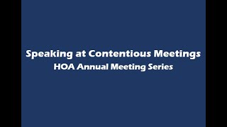 Speaking at Contentious Meetings