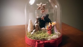 DIY Nativity scene made with buttons