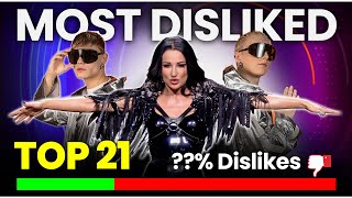 TOP 21 - Most Disliked Songs - Eurovision 2025 - All Songs So Far!