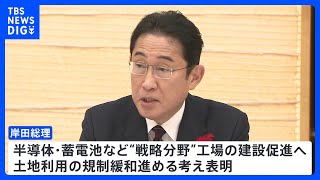 半導体・蓄電池など“戦略分野”工場の建設促進へ　岸田総理、土地利用の規制緩和進める考え表明｜TBS NEWS DIG