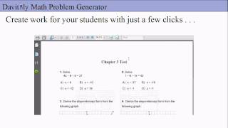 Davitily Math Problem Generator
