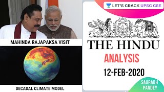 12-Feb-2020 | Daily Current Affairs | The Hindu Analysis | UPSC CSE 2020/2021 | Saurabh Pandey