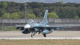 本日の築城基地 F-2戦闘機 大音響の フルアフターバーナー！！ まさに北朝鮮へ 防空最前線 2017.4.24 / フレームアウト ランディング 訓練 JASDF TSUIKI AIR BASE