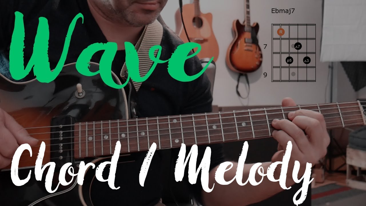 Wave Guitar Chord Melody Lesson With Diagrams Overlayed Bossa Nova