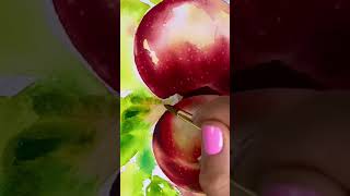 Delicious red apples painted in watercolors - a new class in the making