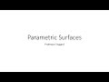 Parametric Surfaces