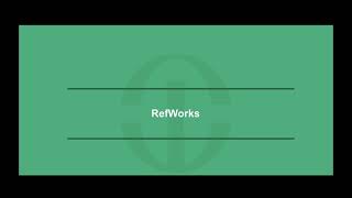 Introduction to RefWorks