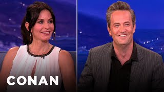 Courteney Cox Reunited With Matthew Perry On "Cougar Town" | CONAN on TBS