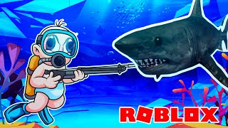 TIBURON SE QUIERE COMER A BEBE NOOB 😱🦈 en ROBLOX