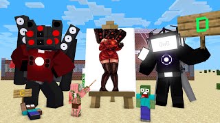 Minecraft Mobs: DRAWING TITAN SPEAKER MAN \u0026 TITAN TV MAN - Minecraft Animation