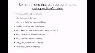 Selenium Python language-ActionChains Overview