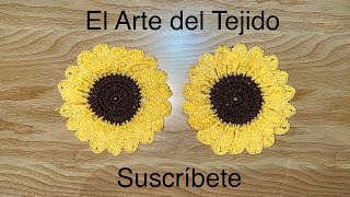 Girasol tejido a crochet