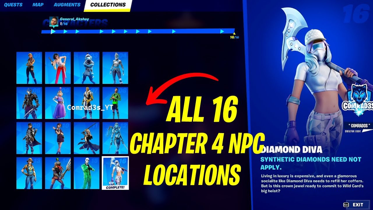 Fortnite All NEW 16 NPC Character Locations - Chapter 4 Character ...