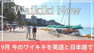 ハワイの今　【ワイキキ】観光客で普段賑わっている通りを散策！そしてあの有名なカフェ、フラクラスにも寄ってみた　観光客におすすめのコースを英語と日本語で　#聞き流し英語　#英会話