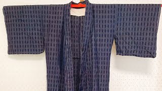 涼しげな夏大島の着物からカンタン襟付きチュニックを作ります♪ Make a simple collared tunic from a kimono