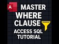Microsoft Access SQL WHERE Clause Examples | Real Query Filtering Scenarios