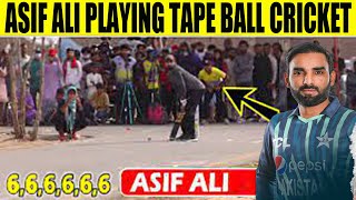 International Player Asif Ali Playing Tape Ball Cricket | Asif Ali Batting | Brilliant Sixes by Asif