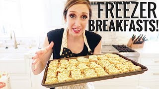 Make-ahead FREEZER breakfasts! French toast sticks, egg muffins, buttermilk syrup