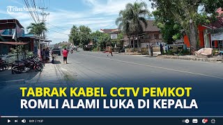 Tabrak Kabel CCTV Pemkot  Lubuklinggau, Pengendara Motor Tersungkur