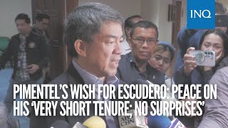 Pimentel’s wish for Escudero: Peace on his ‘very short tenure; no surprises’