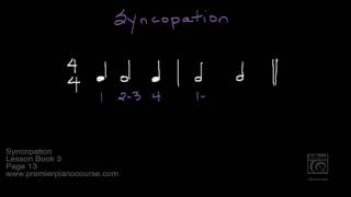 Lesson Book 3, Page 13: Syncopation (Premier Piano Course)