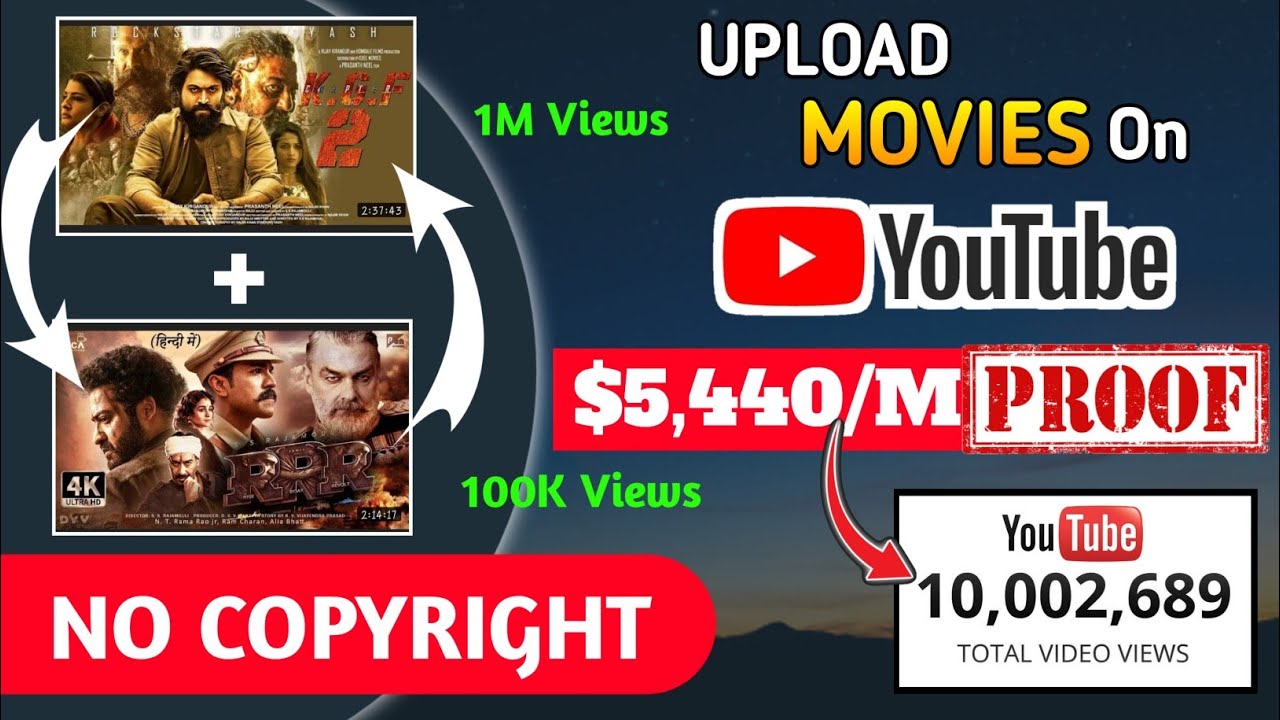 How To Upload Movies On Youtube Without Copyright | Copy/Paste Work 🤑 ...