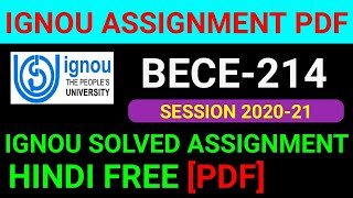 BECE-214 Solved Assignment 2021, BECE 214 Solved Assignment 2020-21 in Hindi, BECE 214 Assignment