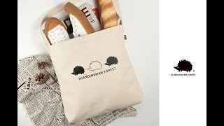 北歐小刺蝟 SCANDINAVIAN FOREST-排隊刺蝟帆布側背包｜ChooShop潮流選品店