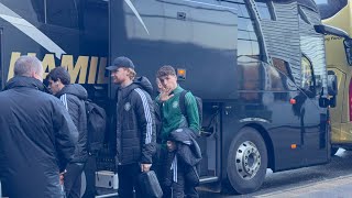 CELTIC PLAYERS GOING TO IBROX FROM THE HOTEL (RANGERS V CELTIC)