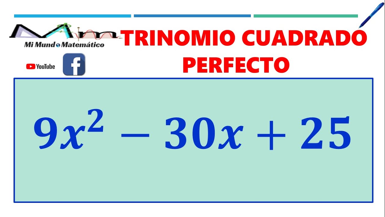 TRINOMIO CUADRADO PERFECTO 𝟗𝒙^𝟐−𝟑𝟎𝒙+𝟐𝟓 - YouTube