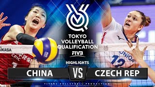 China vs Czech Republic | Highlights | Women's Volleyball Olympic Qualifying Tournament 2019