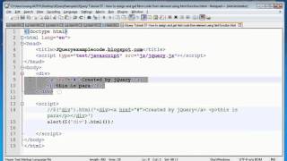 JQuery Tutorial 37 - how to assign and get html code from element using html function