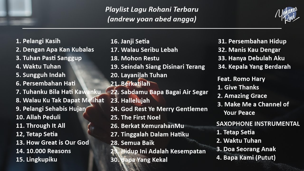 Playlist Lagu Rohani Terbaru 2022 FULL 3 JAM (Cover) By Andrew Yoan ...