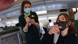 峇里島ep4 跟我們一起登機吧｜長榮航空A330-300 Hello Kitty彩繪機商務艙