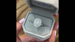 1.9 carat Oval Diamond Double Halo Engagement Ring