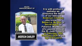 Anderson Charlery ~ Short Obituary