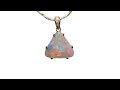 Triangle Red Coober Pedy Opal Pendant 18k Gold Diamonds - 8382 | FlashOpal