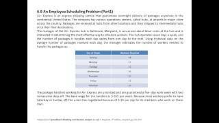 Operations Research--An Employee Scheduling Problem