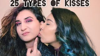 25 DIFFERENT TYPES OF KISSES | LESBIAN COUPLE 🌈