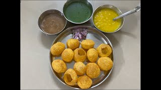 ಪಾನಿ ಪುರಿ || Paani Puri making, sweet Chutney, Green Chutney, Ragda